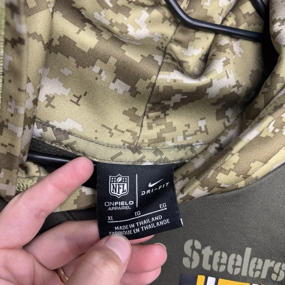 Nike Pittsburgh Steelers Hoodie Womens XL Salute To Service Camo Green Pullover